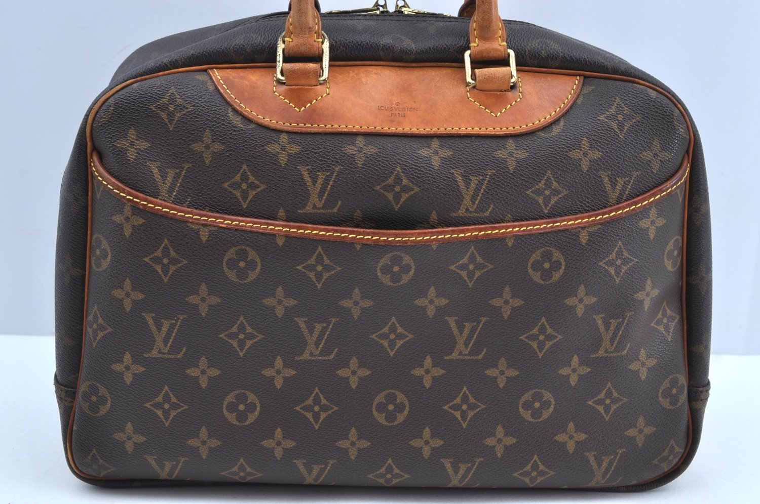Authentic Louis Vuitton Monogram Deauville Hand Bag M47270 LV K6408