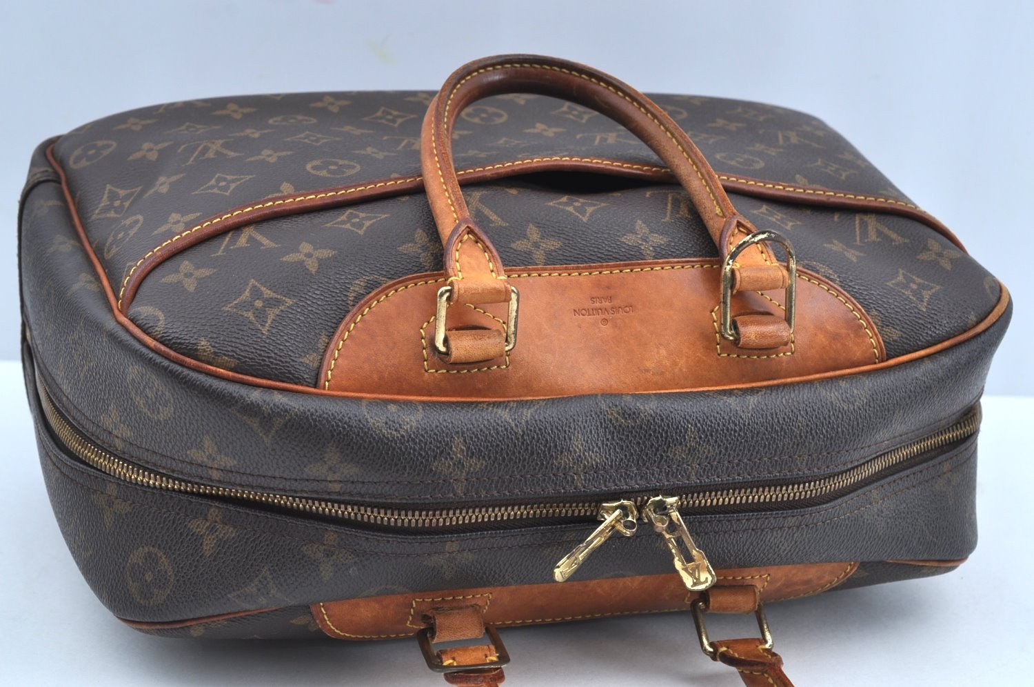 Authentic Louis Vuitton Monogram Deauville Hand Bag M47270 LV K6408