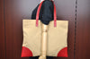 Authentic PRADA Vintage Canvas Leather Shoulder Tote Bag BR0214 Beige K6429