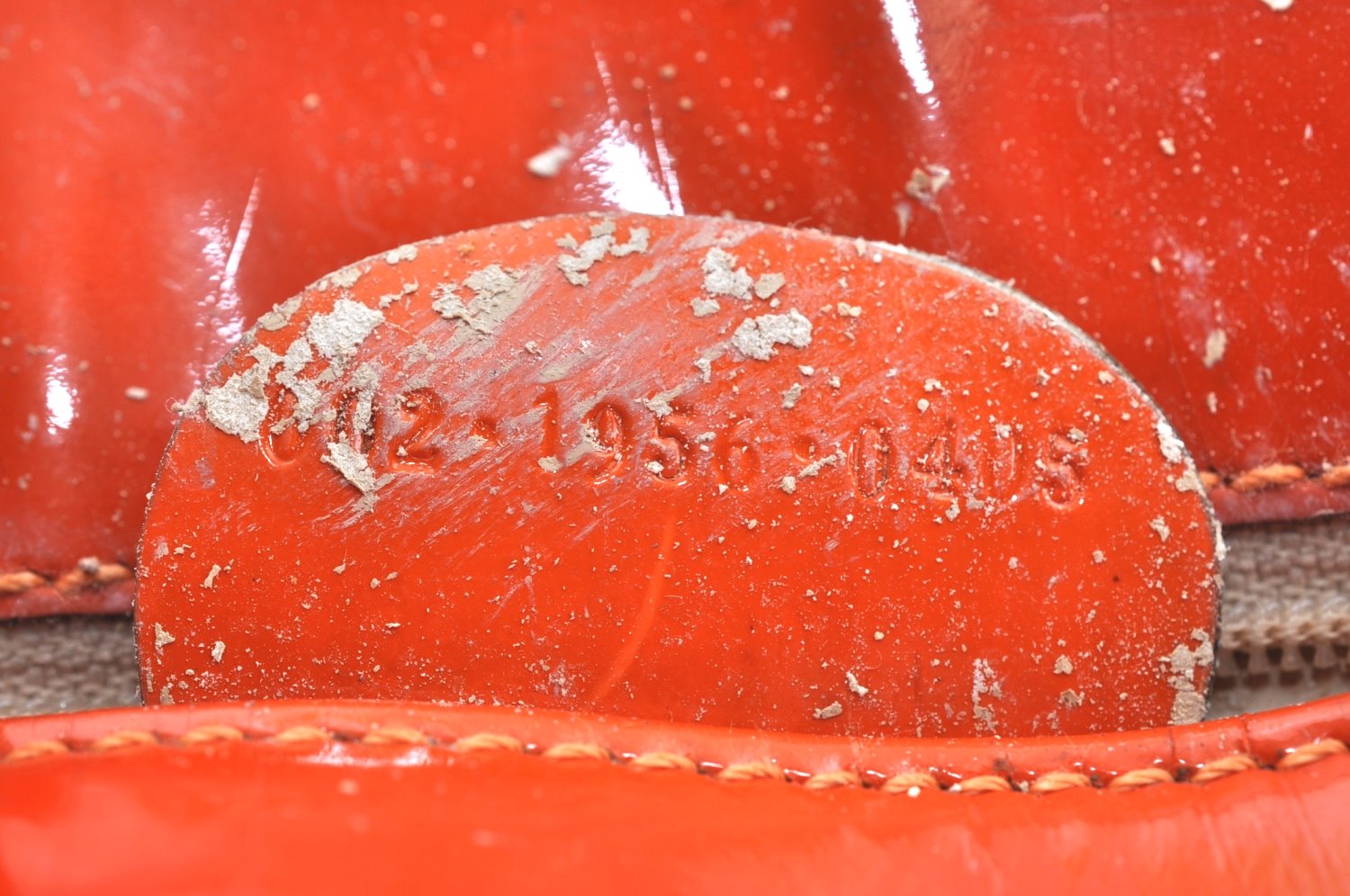 Authentic GUCCI Vintage Shoulder Tote Bag Polyurethane Enamel Orange Junk K6437