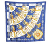 Authentic HERMES Carre 90 Scarf "Cliquetis" Silk Navy K6447