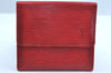 Authentic Louis Vuitton Epi Porte Monnaie Billets Cartes Credit Wallet Red K6459