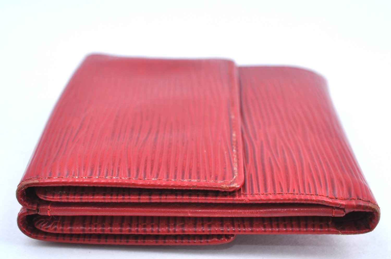 Authentic Louis Vuitton Epi Porte Monnaie Billets Cartes Credit Wallet Red K6459