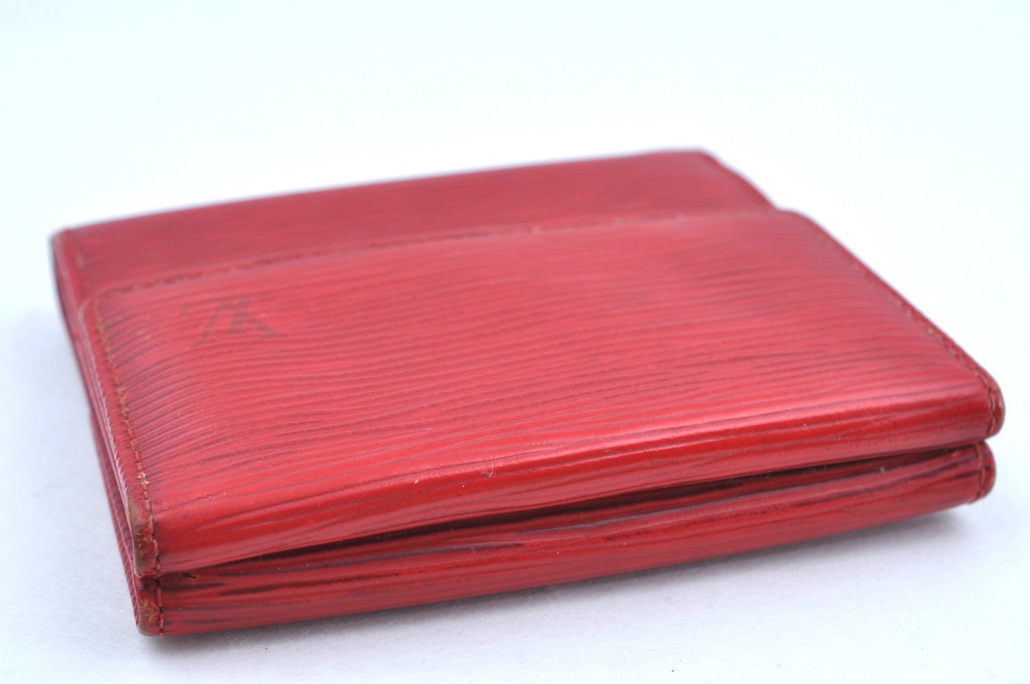 Authentic Louis Vuitton Epi Porte Monnaie Billets Cartes Credit Wallet Red K6459