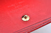 Authentic Louis Vuitton Epi Porte Monnaie Billets Cartes Credit Wallet Red K6459