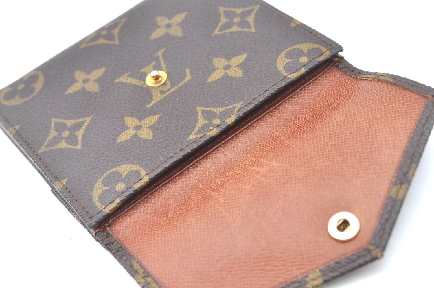 Authentic Louis Vuitton Monogram Porte Monnaie Billets Wallet M61660 LV K6461