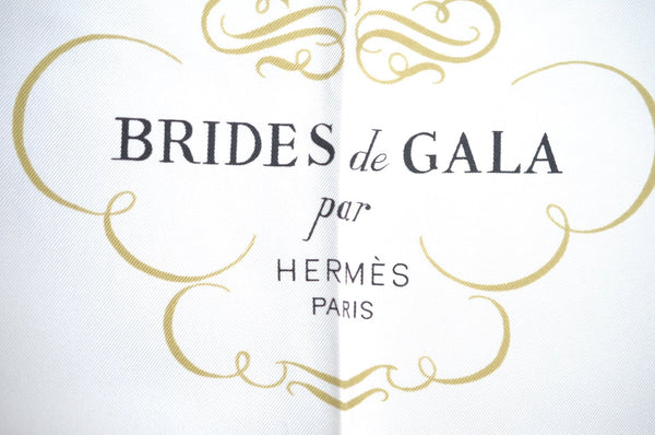 Authentic HERMES Carre 90 Scarf "BRIDES de GALA par" Silk Red K6468