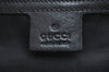 Auth GUCCI Bamboo Studs Shoulder Hand Bag GG Canvas Leather 114993 Black K6493