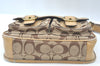 Authentic COACH Signature Shoulder Cross Bag Canvas Leather 12502 Brown K6495