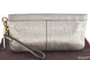 Authentic COACH Vintage Clutch Hand Bag Purse Leather Silver K6497