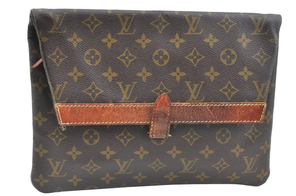 Auth Louis Vuitton Monogram Pochette Pliante Clutch Hand Bag Old Model LV Junk K6531