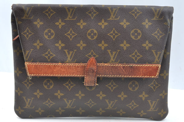 Auth Louis Vuitton Monogram Pochette Pliante Clutch Hand Bag Old Model LV Junk K6531
