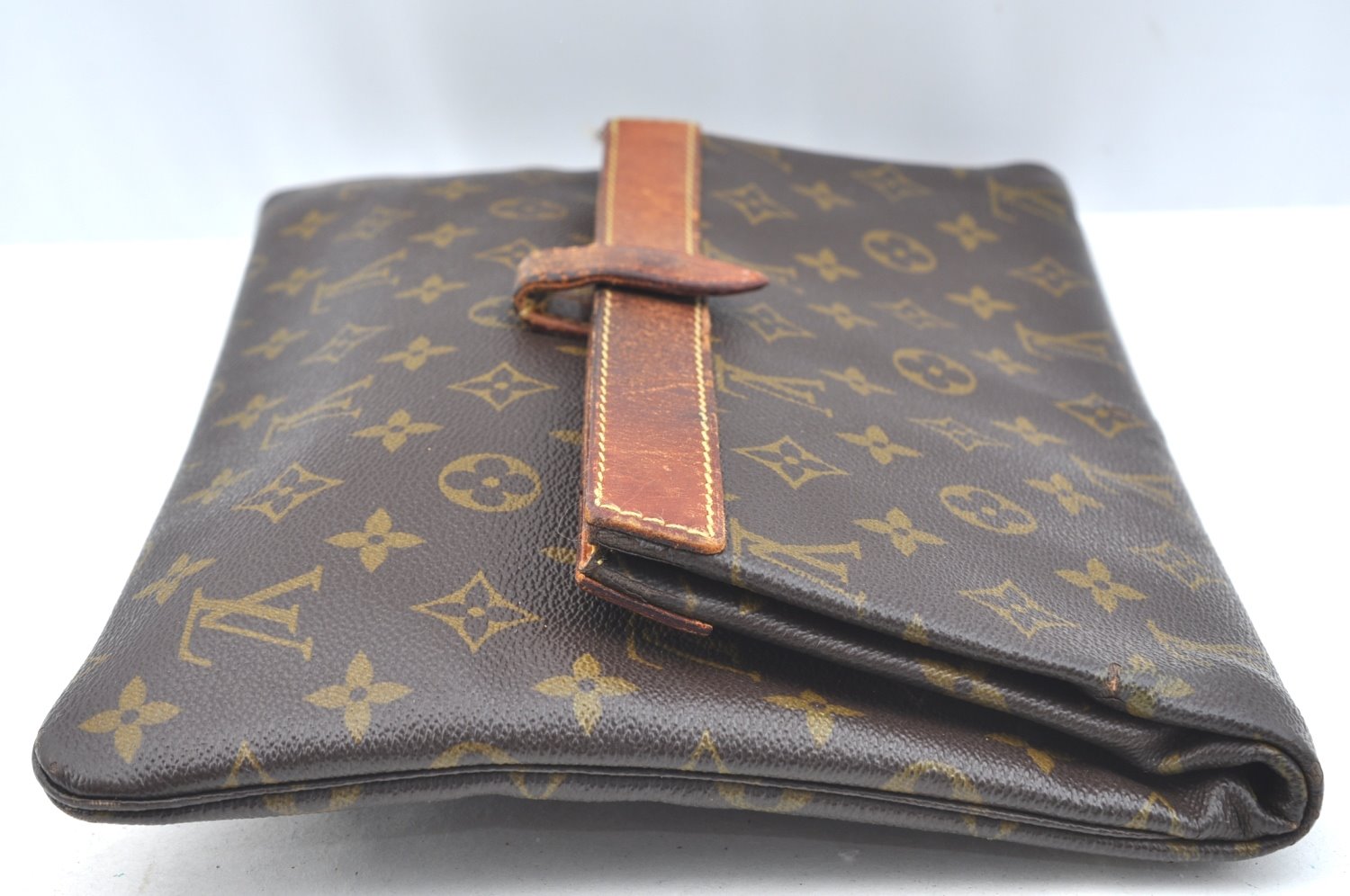 Auth Louis Vuitton Monogram Pochette Pliante Clutch Hand Bag Old Model LV Junk K6531