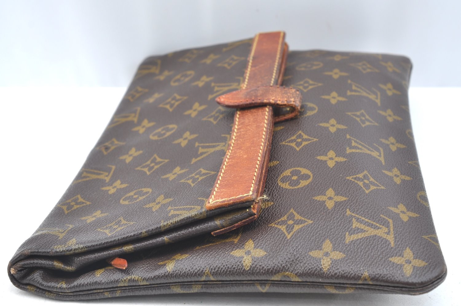 Auth Louis Vuitton Monogram Pochette Pliante Clutch Hand Bag Old Model LV Junk K6531
