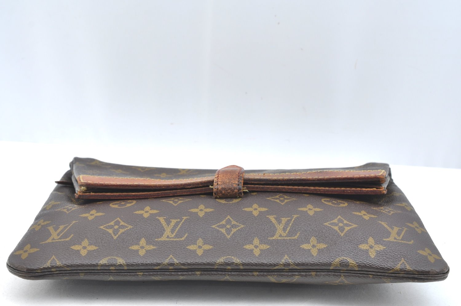 Auth Louis Vuitton Monogram Pochette Pliante Clutch Hand Bag Old Model LV Junk K6531