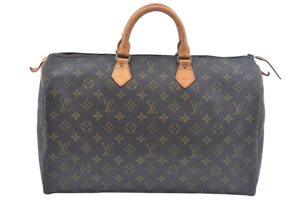 Authentic Louis Vuitton Monogram Speedy 40 Hand Boston Bag M41522 LV K6536