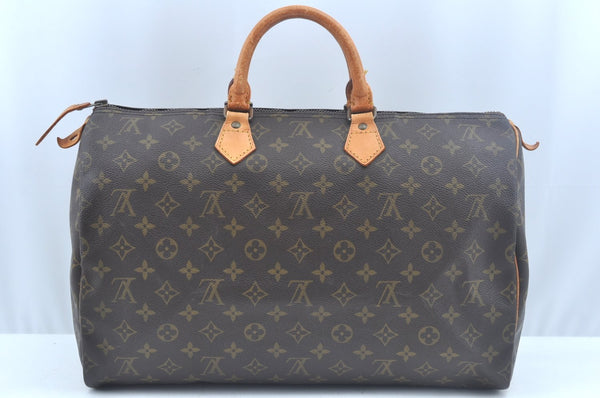 Authentic Louis Vuitton Monogram Speedy 40 Hand Boston Bag M41522 LV K6536