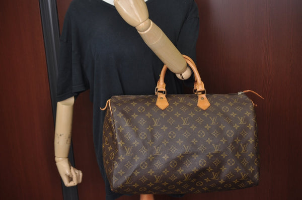 Authentic Louis Vuitton Monogram Speedy 40 Hand Boston Bag M41522 LV K6536