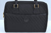 Authentic GUCCI 2Way Hand Boston Bag Purse GG Canvas Leather Black K6555