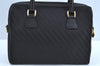 Authentic GUCCI 2Way Hand Boston Bag Purse GG Canvas Leather Black K6555