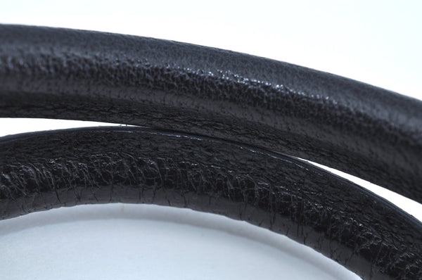 Authentic GUCCI 2Way Hand Boston Bag Purse GG Canvas Leather Black K6555