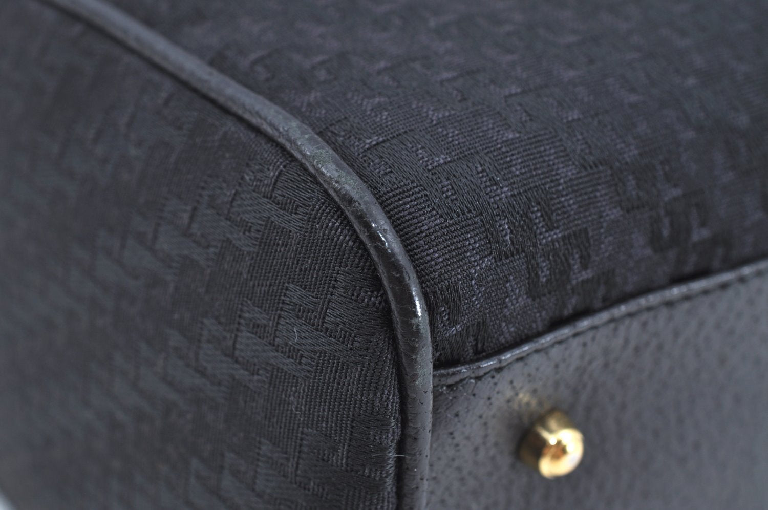 Authentic GUCCI 2Way Hand Boston Bag Purse GG Canvas Leather Black K6555