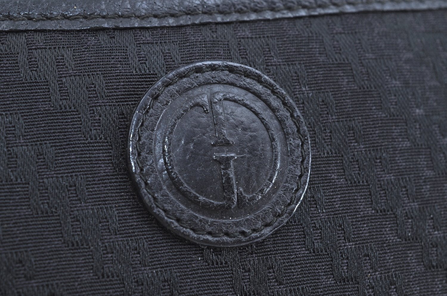 Authentic GUCCI 2Way Hand Boston Bag Purse GG Canvas Leather Black K6555