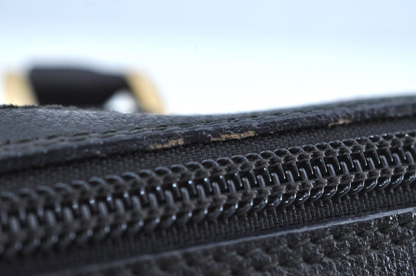 Authentic GUCCI 2Way Hand Boston Bag Purse GG Canvas Leather Black K6555