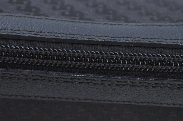 Authentic GUCCI 2Way Hand Boston Bag Purse GG Canvas Leather Black K6555