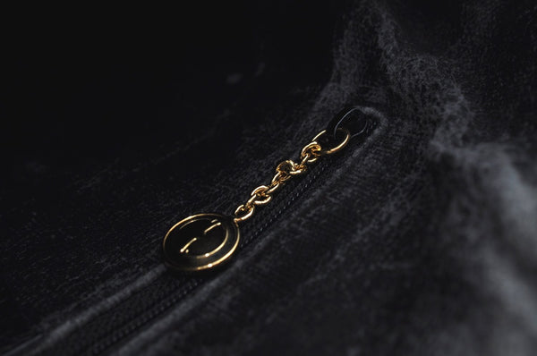 Authentic GUCCI 2Way Hand Boston Bag Purse GG Canvas Leather Black K6555