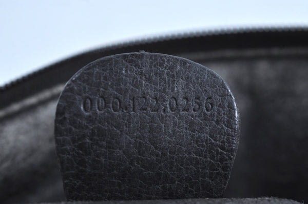 Authentic GUCCI 2Way Hand Boston Bag Purse GG Canvas Leather Black K6555