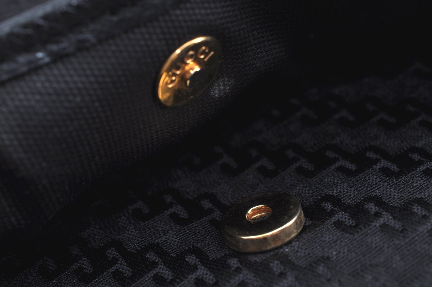 Authentic GUCCI 2Way Hand Boston Bag Purse GG Canvas Leather Black K6555