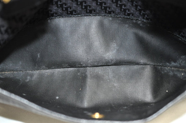 Authentic GUCCI 2Way Hand Boston Bag Purse GG Canvas Leather Black K6555