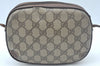 Authentic GUCCI Web Sherry Line Shoulder Cross Bag GG PVC Leather Brown K6556