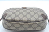Authentic GUCCI Web Sherry Line Shoulder Cross Bag GG PVC Leather Brown K6556