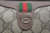 Authentic GUCCI Web Sherry Line Shoulder Cross Bag GG PVC Leather Brown K6556