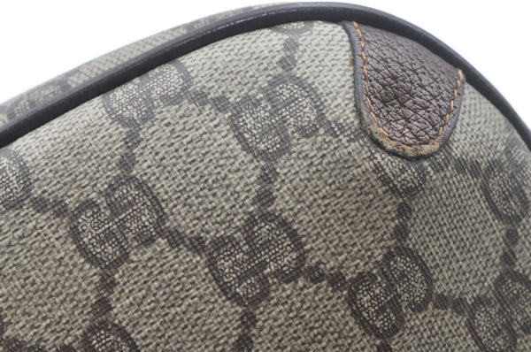 Authentic GUCCI Web Sherry Line Shoulder Cross Bag GG PVC Leather Brown K6556