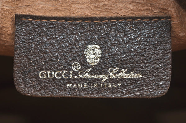 Authentic GUCCI Web Sherry Line Shoulder Cross Bag GG PVC Leather Brown K6556