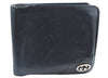 Authentic GUCCI Interlocking G Bifold Wallet Purse Leather 181671 Black K6560