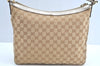 Authentic GUCCI Abbey Shoulder Tote Bag GG Canvas Leather 153025 Beige K6582
