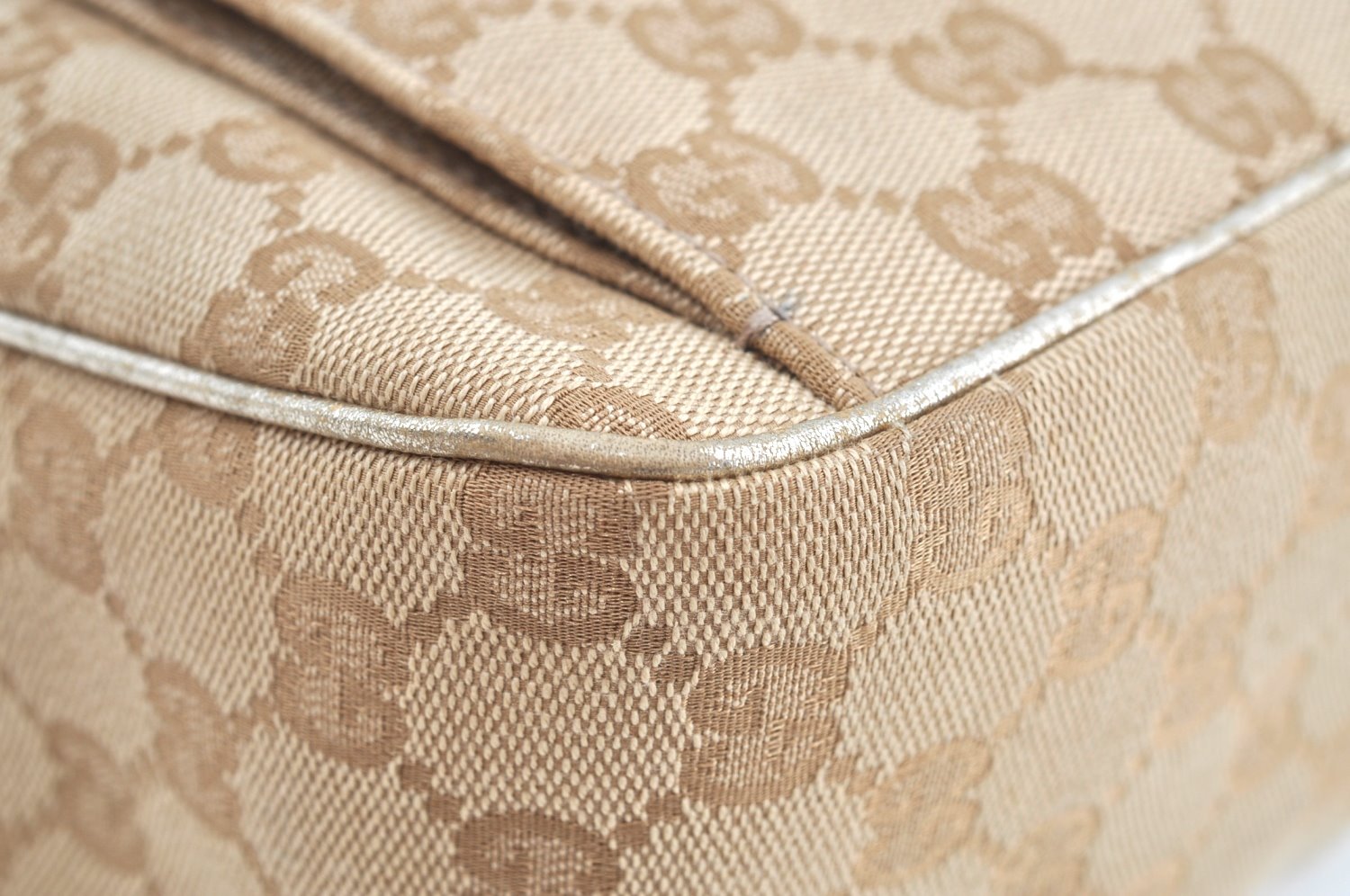 Authentic GUCCI Abbey Shoulder Tote Bag GG Canvas Leather 153025 Beige K6582