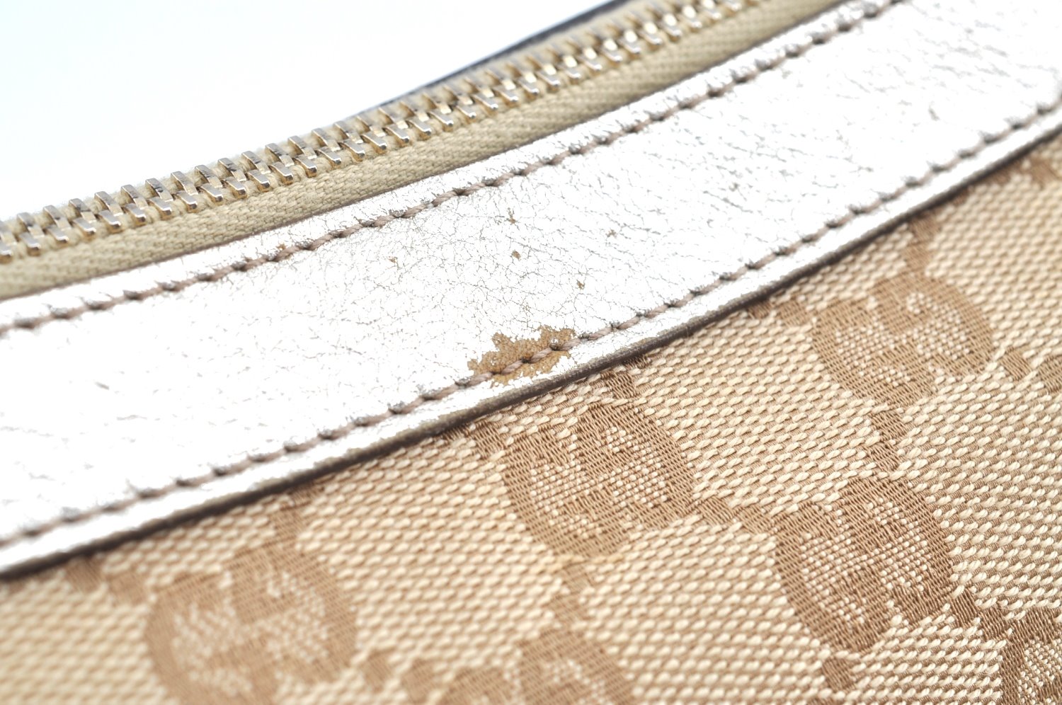 Authentic GUCCI Abbey Shoulder Tote Bag GG Canvas Leather 153025 Beige K6582