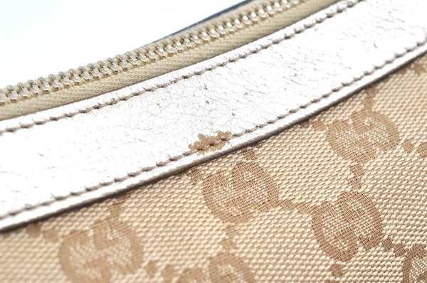 Authentic GUCCI Abbey Shoulder Tote Bag GG Canvas Leather 153025 Beige K6582