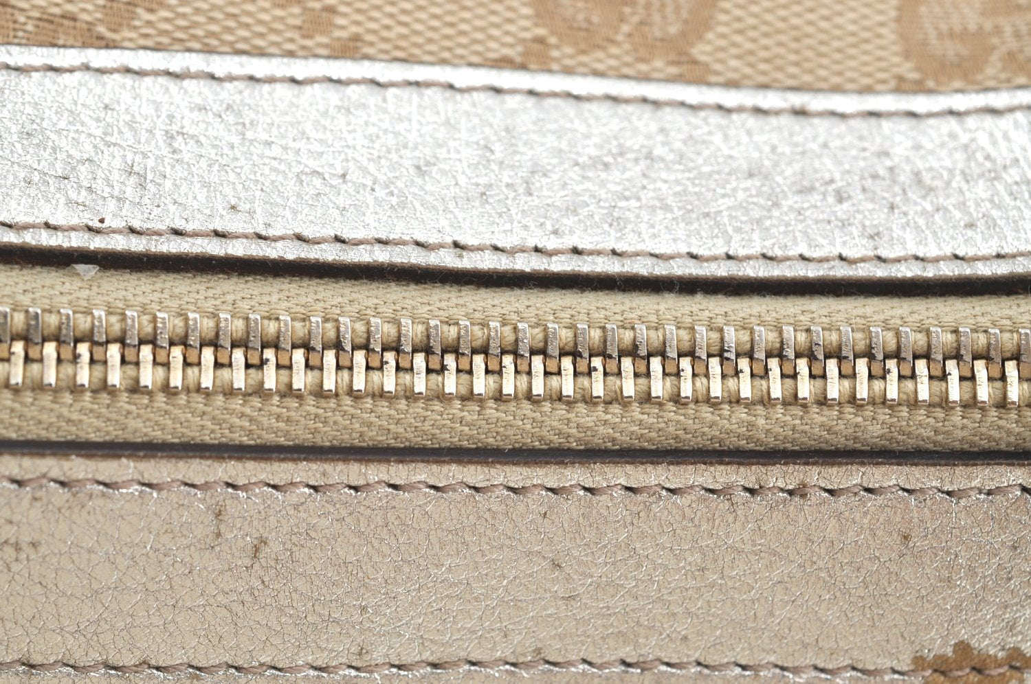 Authentic GUCCI Abbey Shoulder Tote Bag GG Canvas Leather 153025 Beige K6582