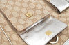Authentic GUCCI Abbey Shoulder Tote Bag GG Canvas Leather 153025 Beige K6582