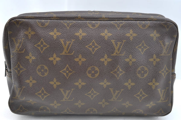 Auth Louis Vuitton Monogram Trousse Toilette 28 Clutch Hand Bag Old Model K6587