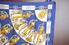 Authentic HERMES Carre 90 Scarf "Cliquetis" Silk Blue K6593