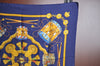 Authentic HERMES Carre 90 Scarf "LES TAMBOURS" Silk Navy K6595