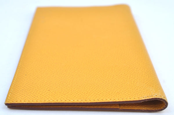 Authentic HERMES Vision II Simple Agenda Cover Day Planner Leather Yellow K6606