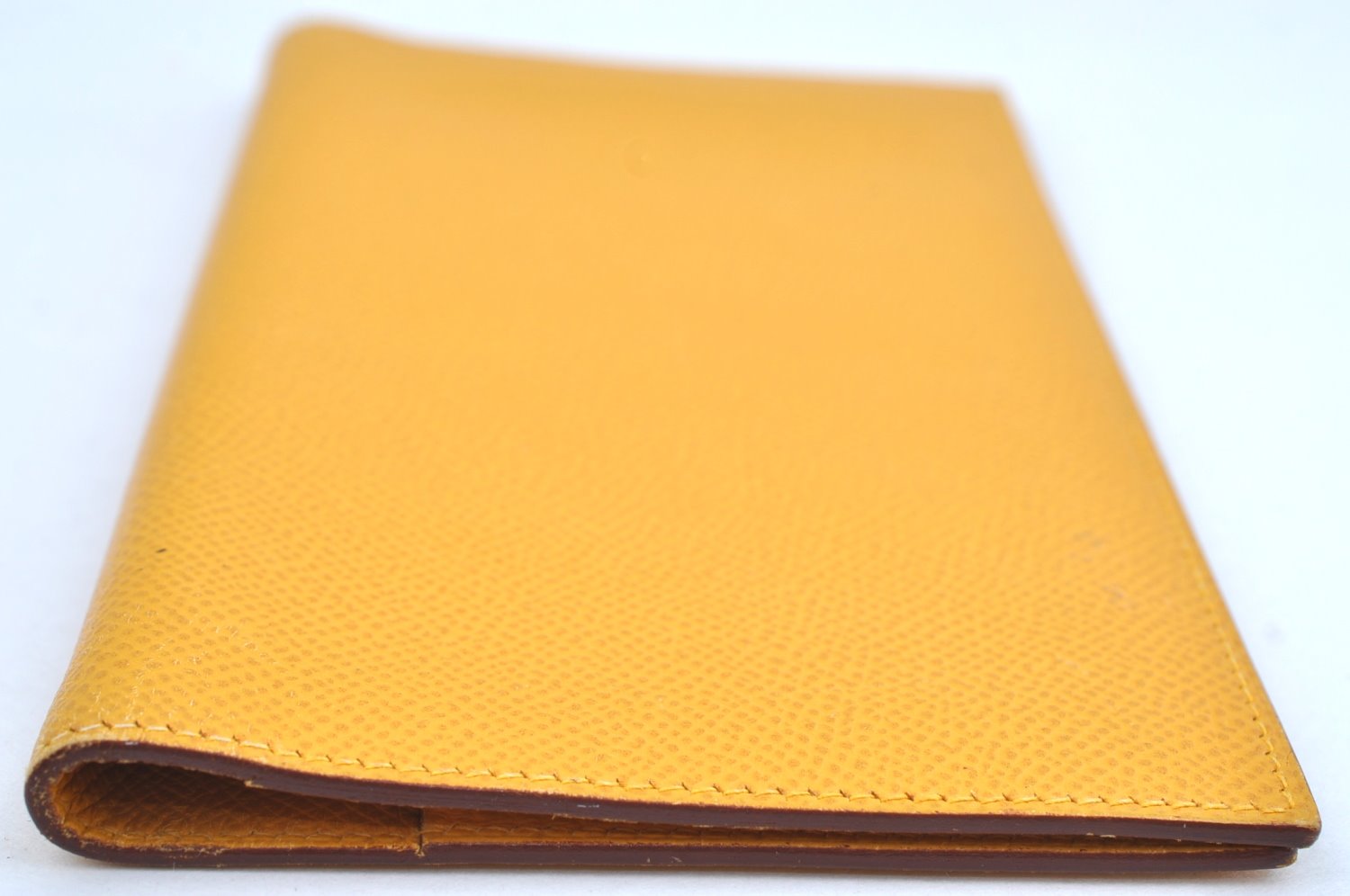 Authentic HERMES Vision II Simple Agenda Cover Day Planner Leather Yellow K6606